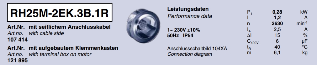 Технологические характеристики RH25M-2EK.3B.1R, арт. 107 414